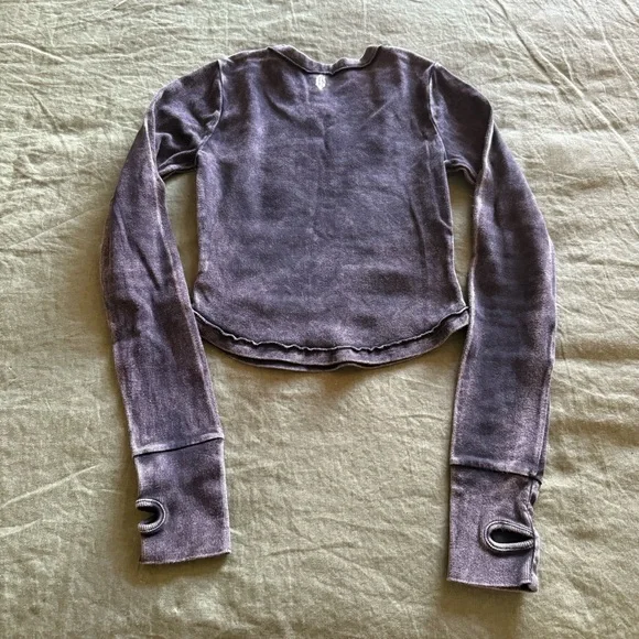 Free People movement gray ribbed long sleeve shirt S - Picture 3 of 4